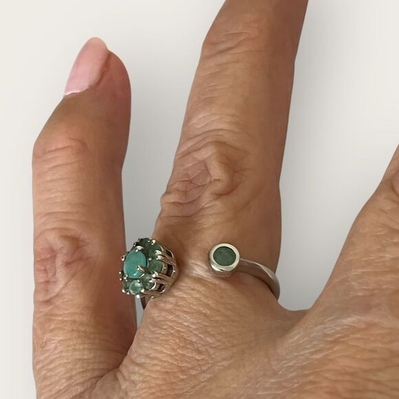 Genuine Socoto emerald ring adjustable size - Picture 5 of 8